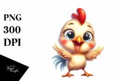 Excited Baby Rooster Goofy Teeth Clipart Product Image 1