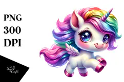 Vibrant Cow with Unicorn Horn, PNG Product Image 1