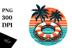 Retro Tropical Beachbuoy PNG Product Image 1