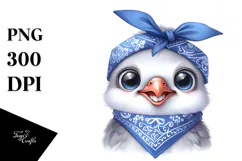 Happy Funny Dove Bandana Clipart Product Image 1