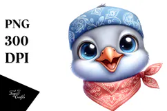 Happy Funny Dove Bandana Clipart Product Image 1