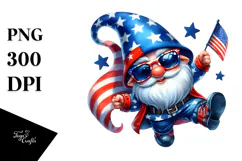 Vibrant Patriotic Gnome, PNG Product Image 1