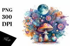 Colorfull Magical Mushroom PNG Product Image 3