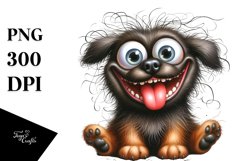 Crazy Mastiff with Enthusiastic Watercolor | Funny Clipart Product Image 1