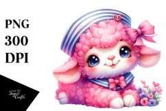 Cute Baby Lamb Sailor PNG Product Image 1