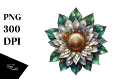Sunflower with Metallic Accents PNG Product Image 1