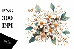Wooden Stained Jasmine | Golden Splash Clipart Product Image 1
