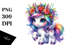 Cute Baby Unicorn with Cool Haircut PNG Product Image 1