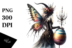 Gothic Fairy with Easter Egg PNG Product Image 1