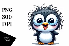 Cute Cartoon Penguin Smiling | Sublimation | Clipart Product Image 1