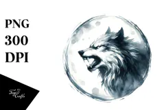 Werewolf Washed Watercolor PNG Product Image 1