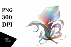 Calla Lily in Abstract Pastel PNG Product Image 3