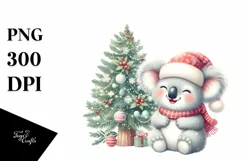 Cute Winter Baby Koala PNG Product Image 1