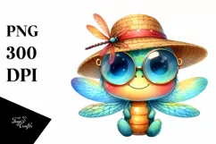 Colorful Watercolor Cute Baby Dragonfly, Sun es Product Image 1