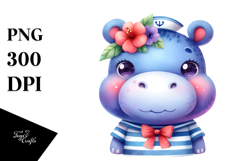 Vibrant Cute Hippo Sailor Suit Product Image 1