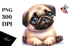 Happy Baby Pug PNG Product Image 1
