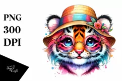 Cute Baby Tiger Sun es | Sublimation | Clipart Product Image 1