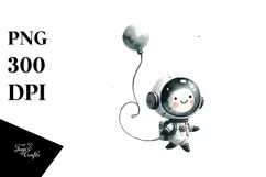 Whimsical Astronaut Girl | Sublimation | Clipart Product Image 1