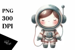 Whimsical Astronaut Girl | Sublimation | Clipart Product Image 1