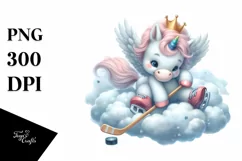 Cute Baby Unicorn Playing Hockey Product Image 3
