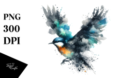Grungy Bird Half Splashes PNG Product Image 1