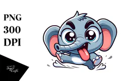 Sarcastic Elephant with Tongue-Out PNG Product Image 1