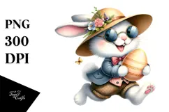 Goofy Bunny in Vintage Style PNG Product Image 1