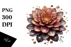 Detailed Dahlia with Golden Insertions | Clipart Product Image 1