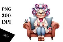 Watercolor Lady Couch | Sublimation | Clipart Product Image 1