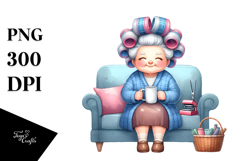 Watercolor Lady Couch | Sublimation | Clipart Product Image 1