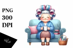 Watercolor Lady Couch | Sublimation | Clipart Product Image 3