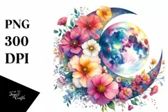Vibrant Flowers and Stars PNG Product Image 3