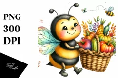 Colorful Baby Bee Basket | Sublimation | Clipart Product Image 1
