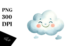 Simple Smiling Cloud, PNG Product Image 1