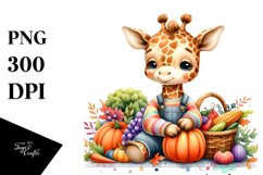 Colorful Baby Giraffe Basket | Sublimation | Clipart Product Image 1