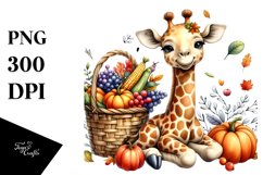 Colorful Baby Giraffe Basket | Sublimation | Clipart Product Image 1