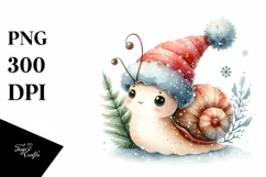 Cute Winter Baby Snail PNG Product Image 1