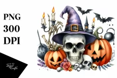 Watercolor Style Funny Halloween Clipart Product Image 1