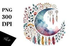 Colorful Boho Half Moon PNG Product Image 1