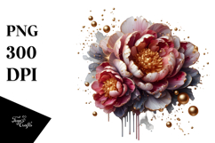 Glossy Peonies Abstract, High-Res PNG Product Image 1