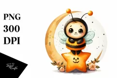 Digital Painting Halloween Bee PNG Product Image 1