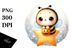 Digital Painting Halloween Bee PNG Product Image 1