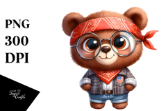 Baby Bear with Bandana and Fancy es | Clipart Product Image 1