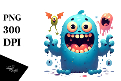 Funny Simple Monster Painting PNG Product Image 1