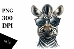 Funny Zebra Portrait | Watercolor Clipart Product Image 3