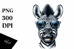 Funny Zebra Portrait | Watercolor Clipart Product Image 3