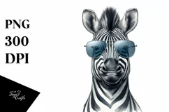 Funny Zebra Portrait | Watercolor Clipart Product Image 3