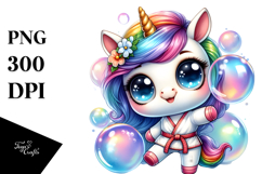 Baby Unicorn Karate PNG Product Image 1