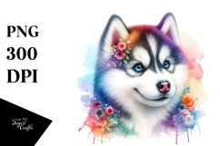 Watercolor Siberian Husky Clipart Product Image 3