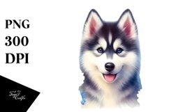 Watercolor Siberian Husky Clipart Product Image 1